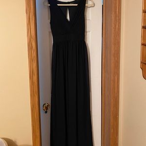 Black floor length chiffon dress
